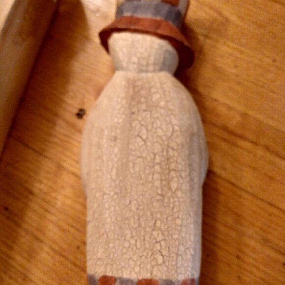 Vintage Sarah's Attic Primitive Patriotic Snowman Crackled Wood USA July Fourth - Picture 8 of 8